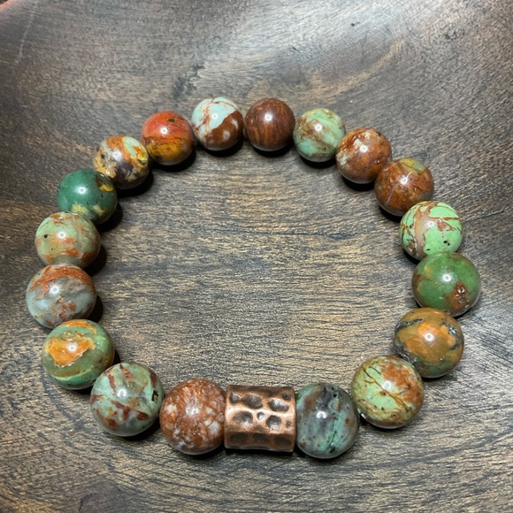 African Green Opal (10mm) with Copper Accent - Picture 6 of 6